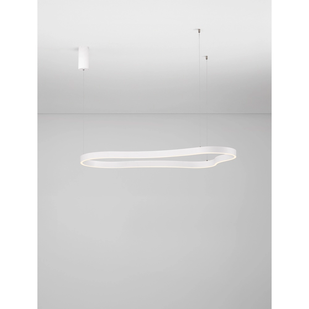 Pendelleuchte in natürlicher Form Dussa weiß 120cm Lyora 5212017463067