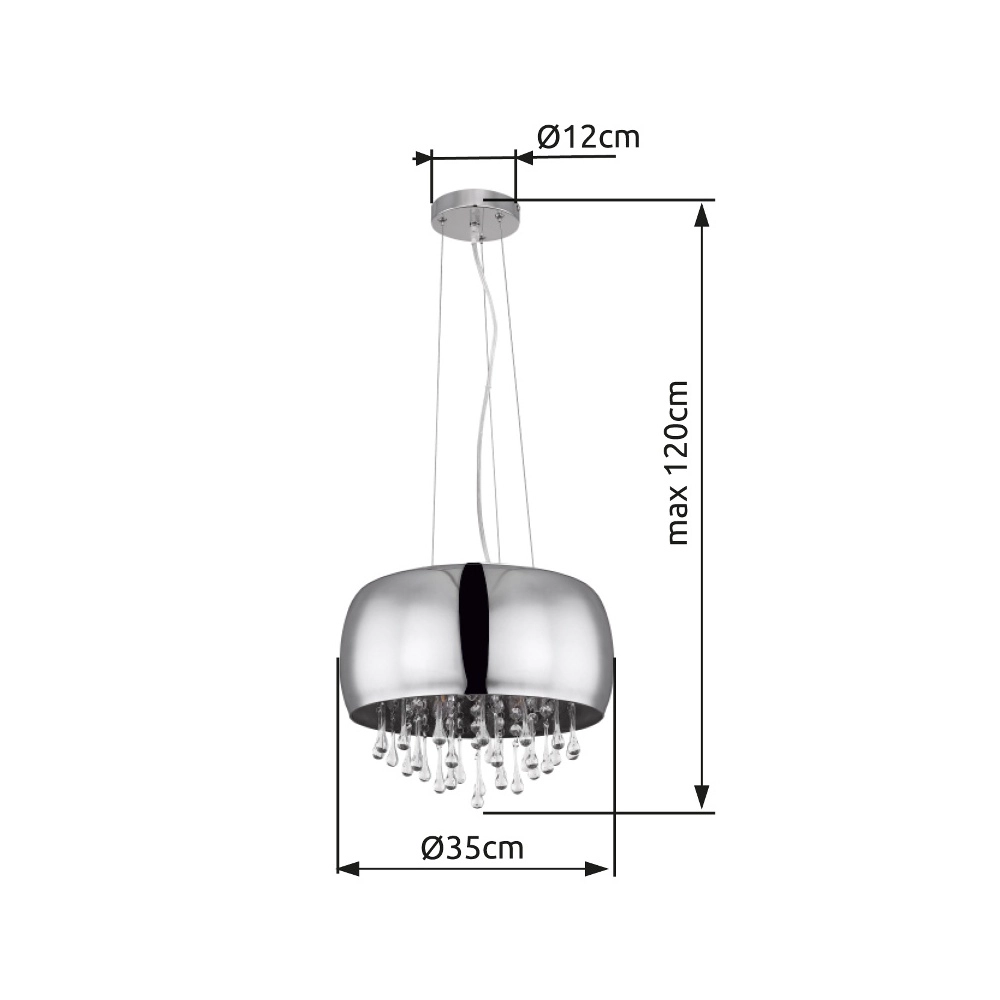 Pendellampe Kalla Ø 35cm Chrom Globo 9007371385706