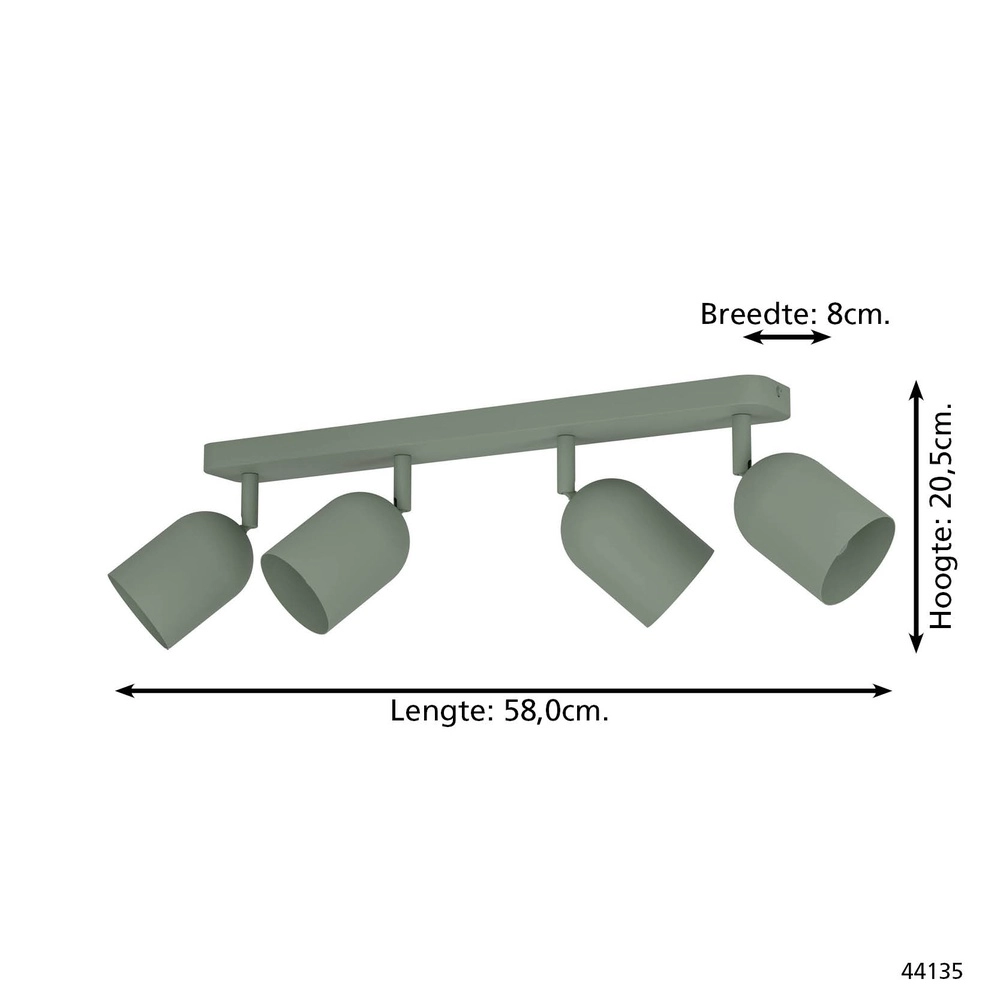 Design-Deckenstrahler Tilston 4-hellgrün Eglo 9008606359684