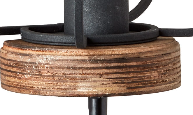 Wandlampe Tosh Schwarz mit Holzbraun Brilliant 4004353395307