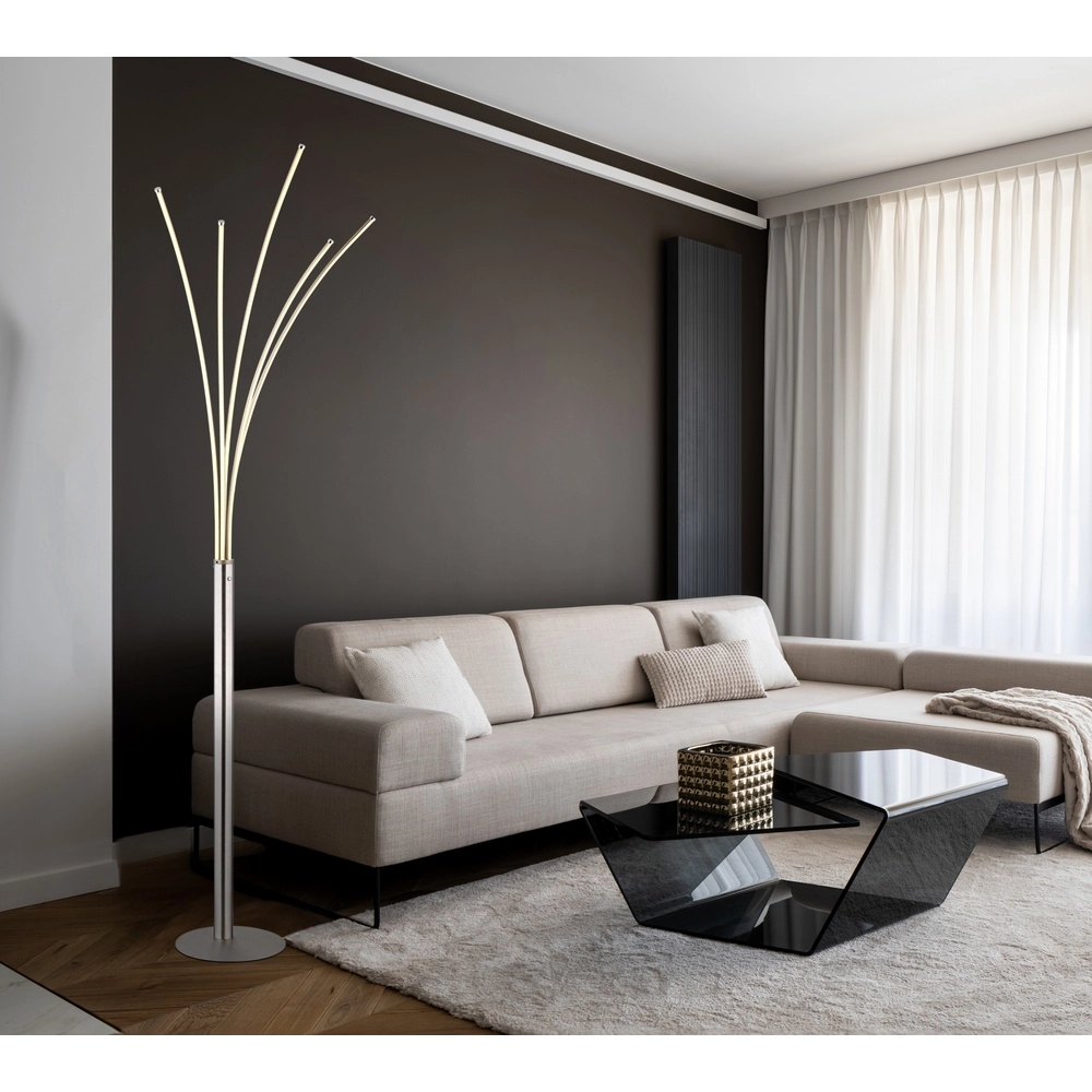 Moderne Stehlampe Bizzy Nickel Globo 9007371452712