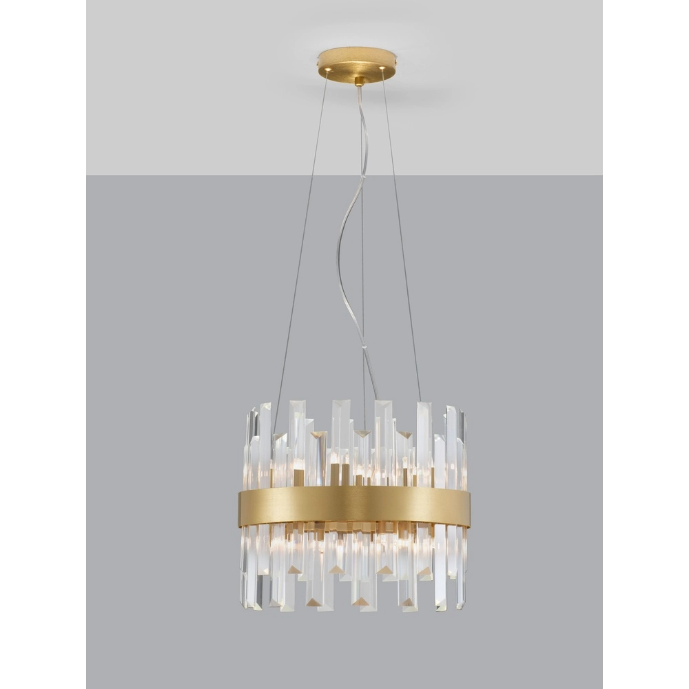 Goldene Pendellampe Crown Ø 35cm Lyora 5212017433954