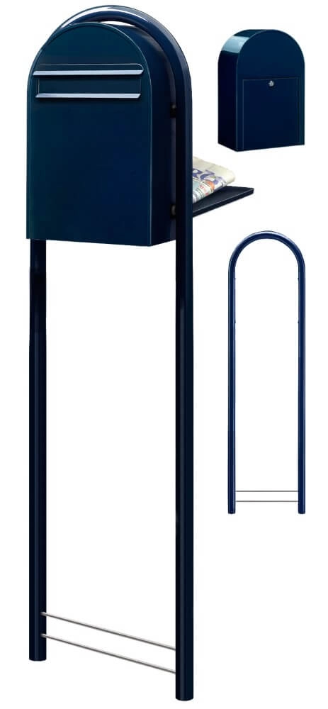 Briefkasten Classic B 5004 Schwarz Blau Bobi 6417237006288