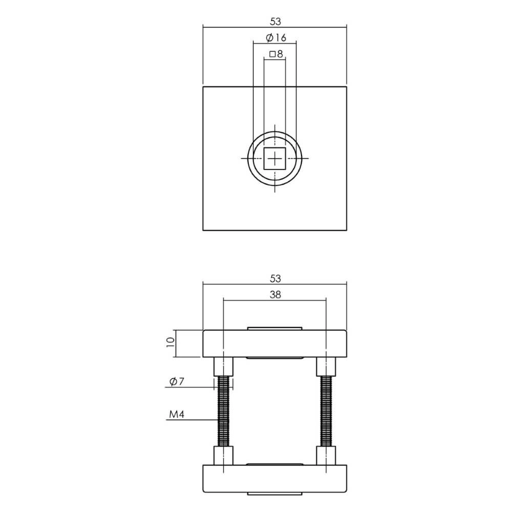 Türbeschlagsatz hinten quadratisch Backura Kernzugschutz Edelstahl Intersteel 8714186539996