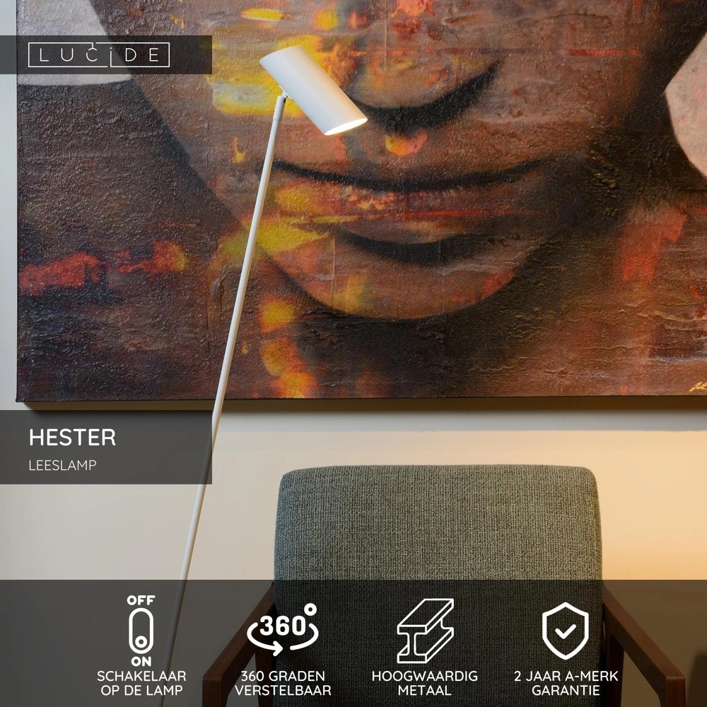 Leselampe Hester Weiß Lucide 5411212193865
