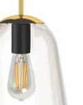 Hängelampe aus Glas Pear Medium Ø 22cm Gold mit klarem Glas Lyora 5903139867290