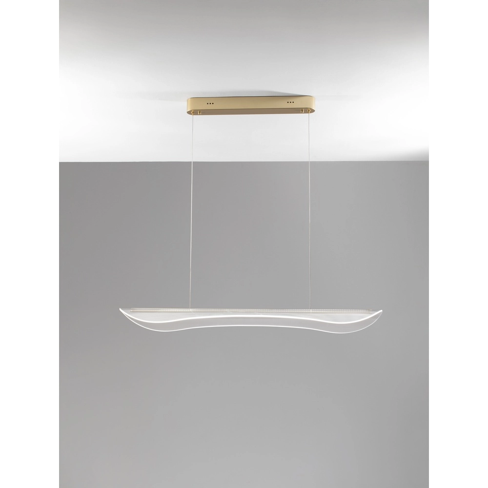 Pendelleuchte Agos gold mit Kunststoff schmal Lyora 5212017439345