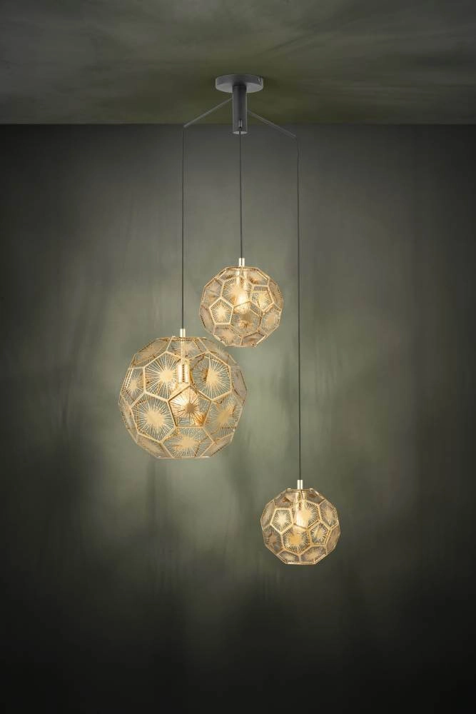 Goldene Hängelampe Skoura Dachgeschoss – 3-flammig Stars of Light 9002759397586