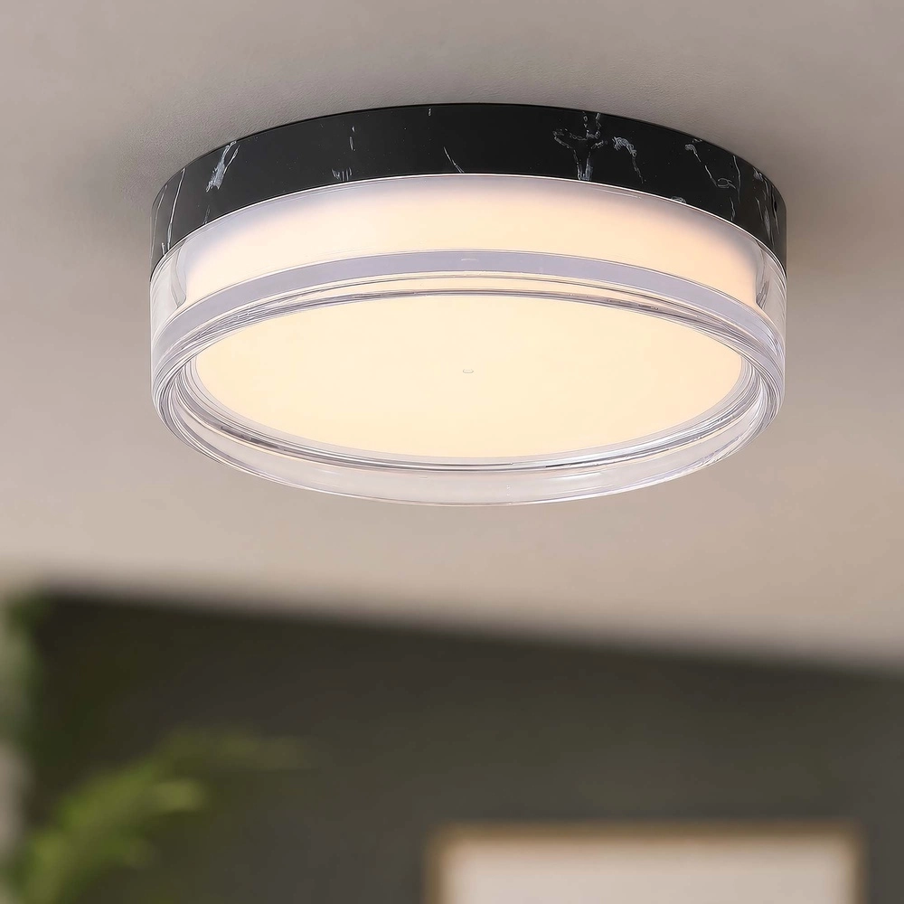 Deckenlampe Button Ø 23 cm schwarzer Marmor Searchlight 5,05342E+12