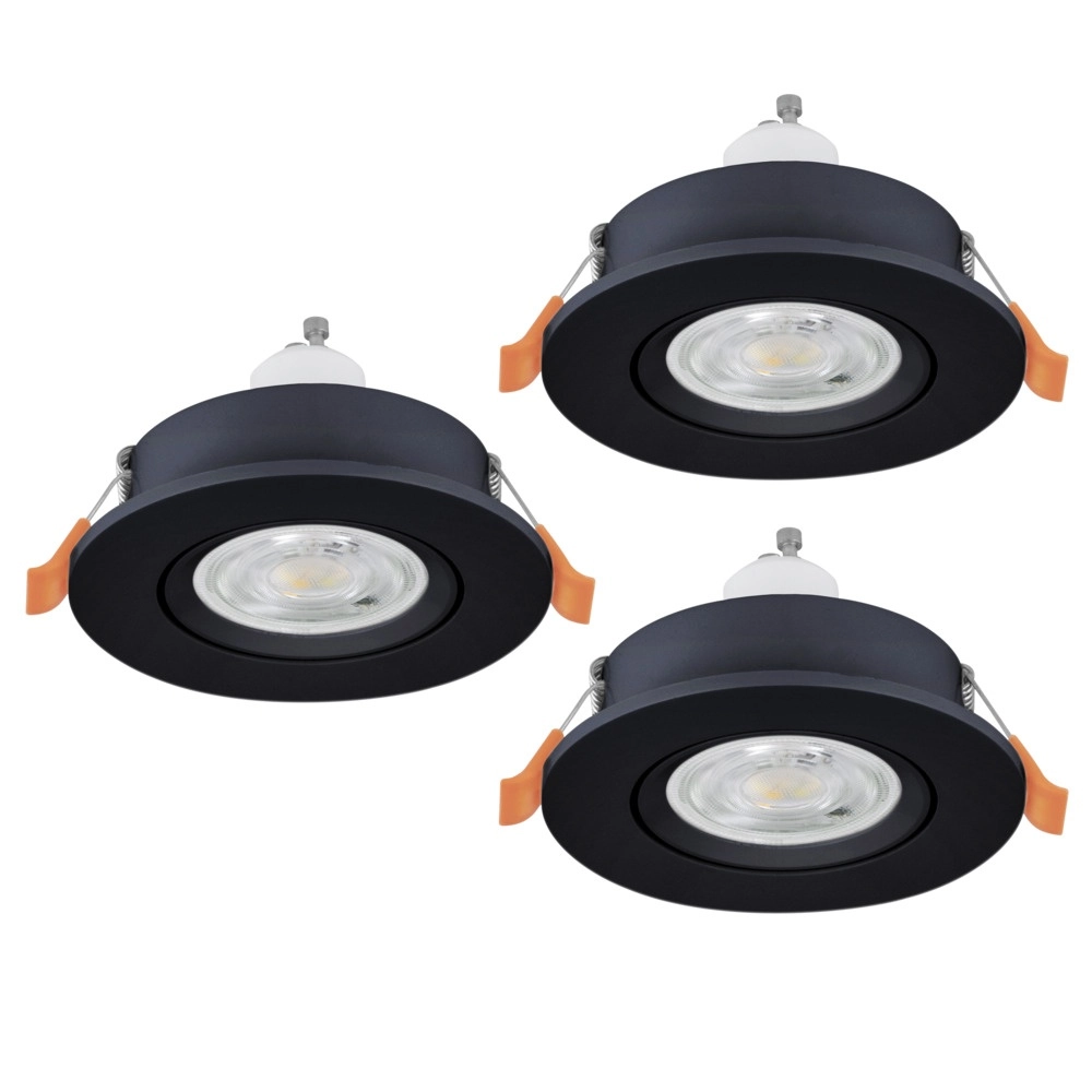 Set mit 3 Einbaustrahlern Barranco schwarz Ø 9cm - 4,5W - 4000K