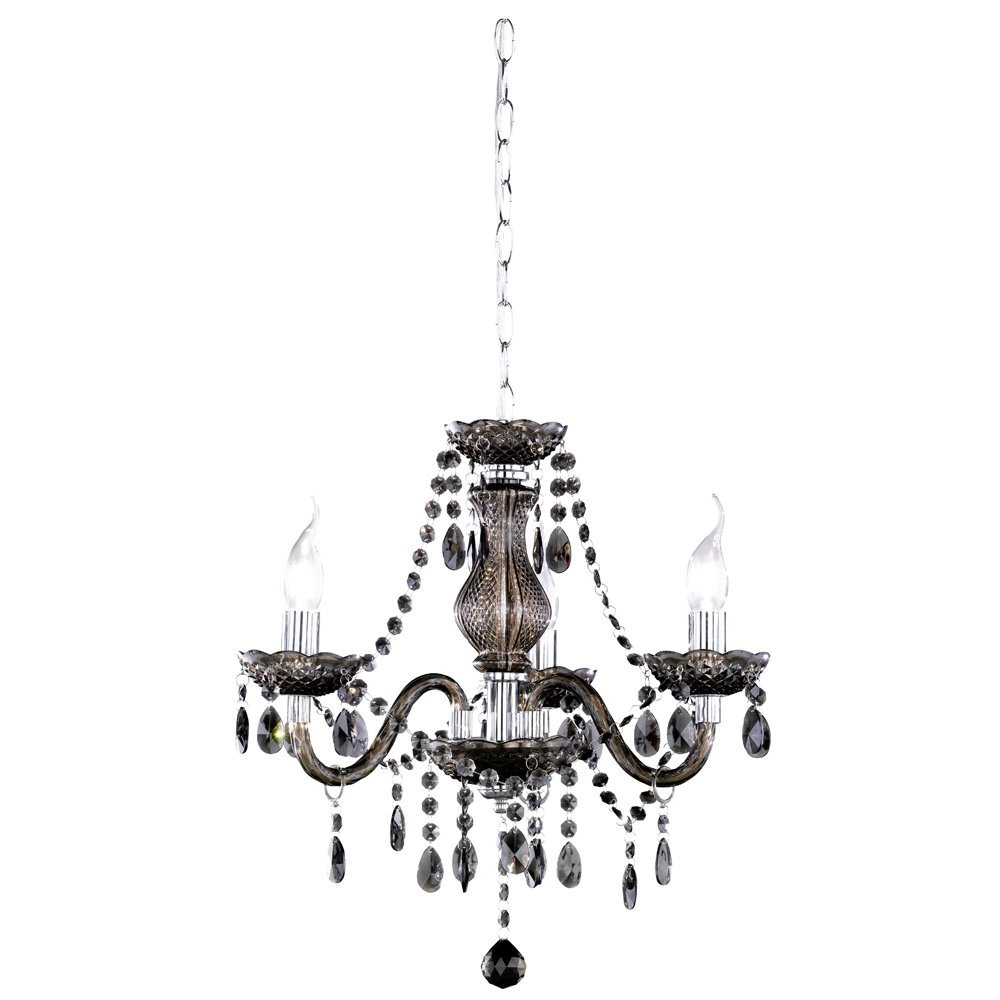 Kronleuchter Luster Crystal 40 cm 3 Licht schwarz transparent