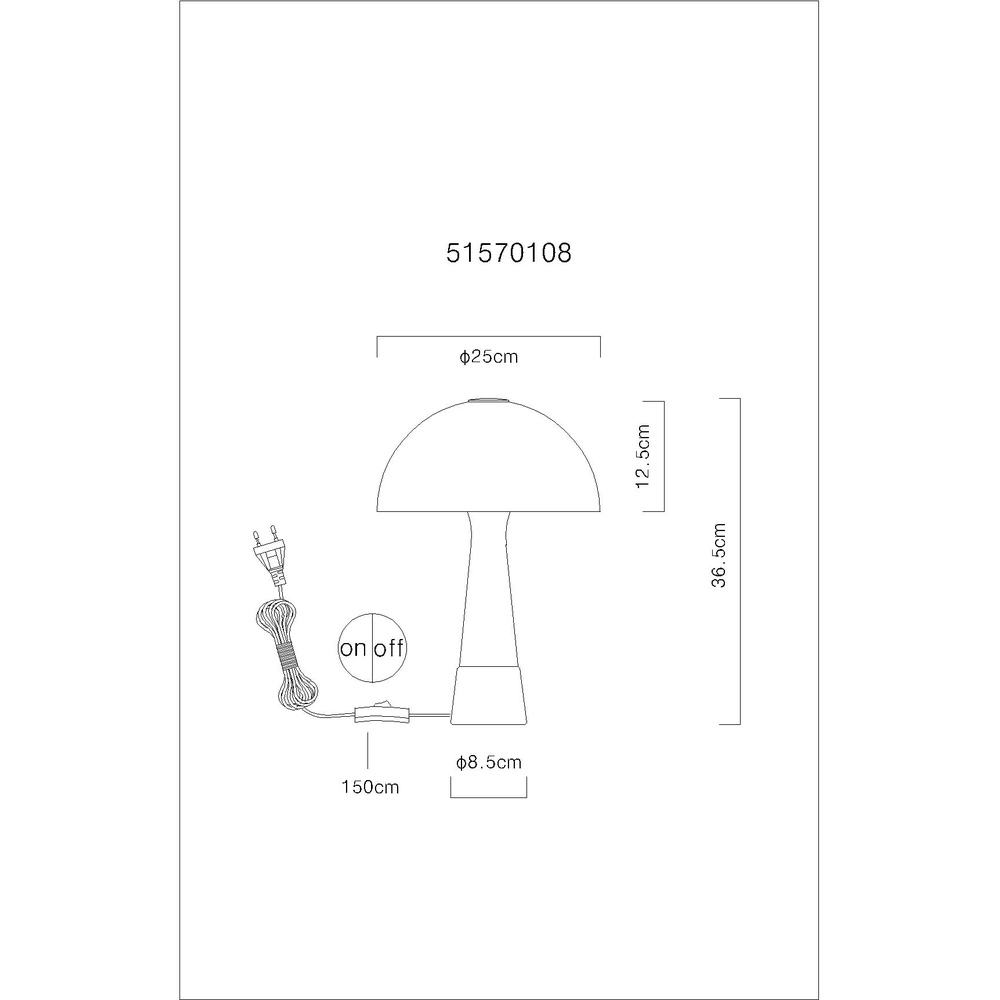 Einzigartige Tischlampe Paulin Ø 25 cm schwarz Globo 9007371573059