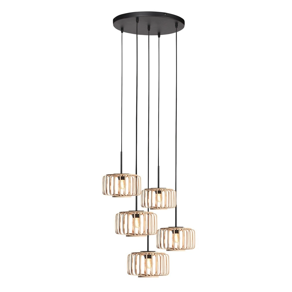 5-flammige Pendelleuchte HaloSwap rund Ø 50cm