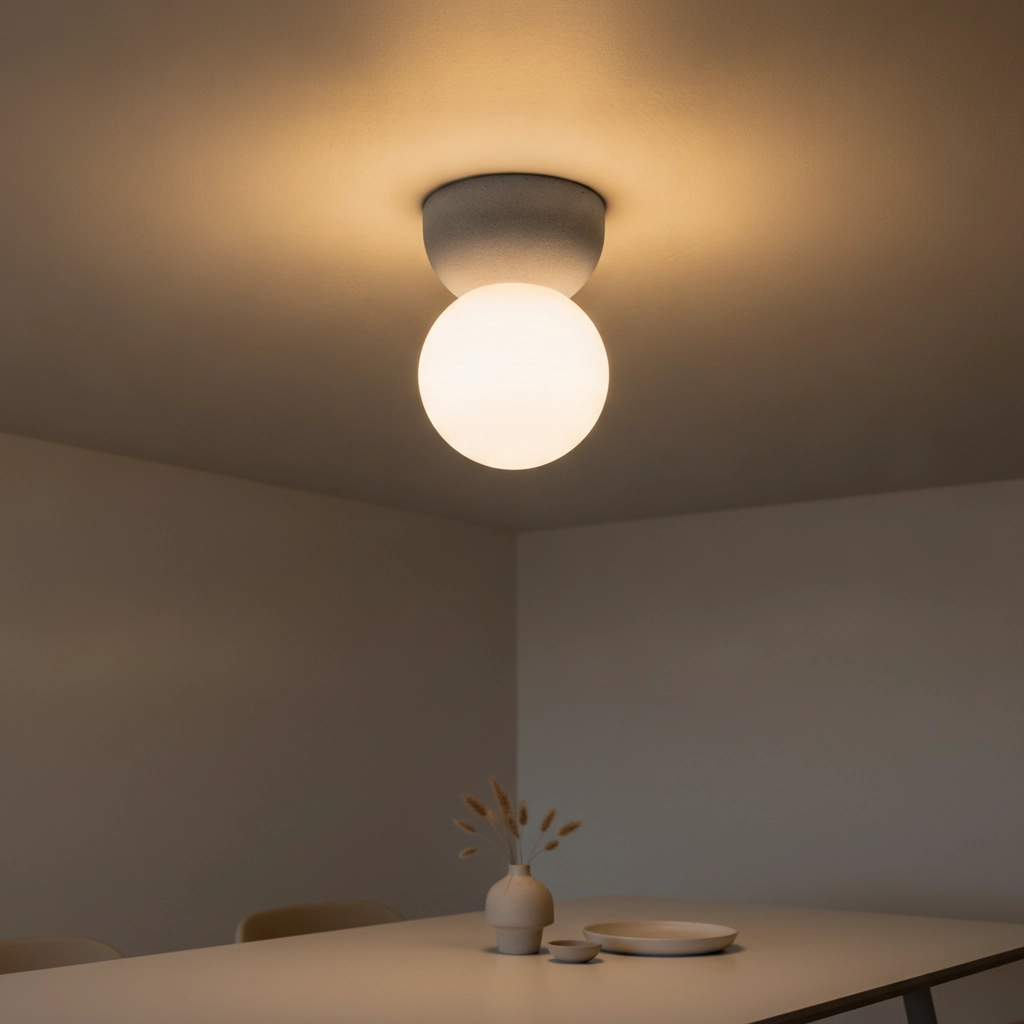 Deckenlampe Zero Betongrau mit Weiß