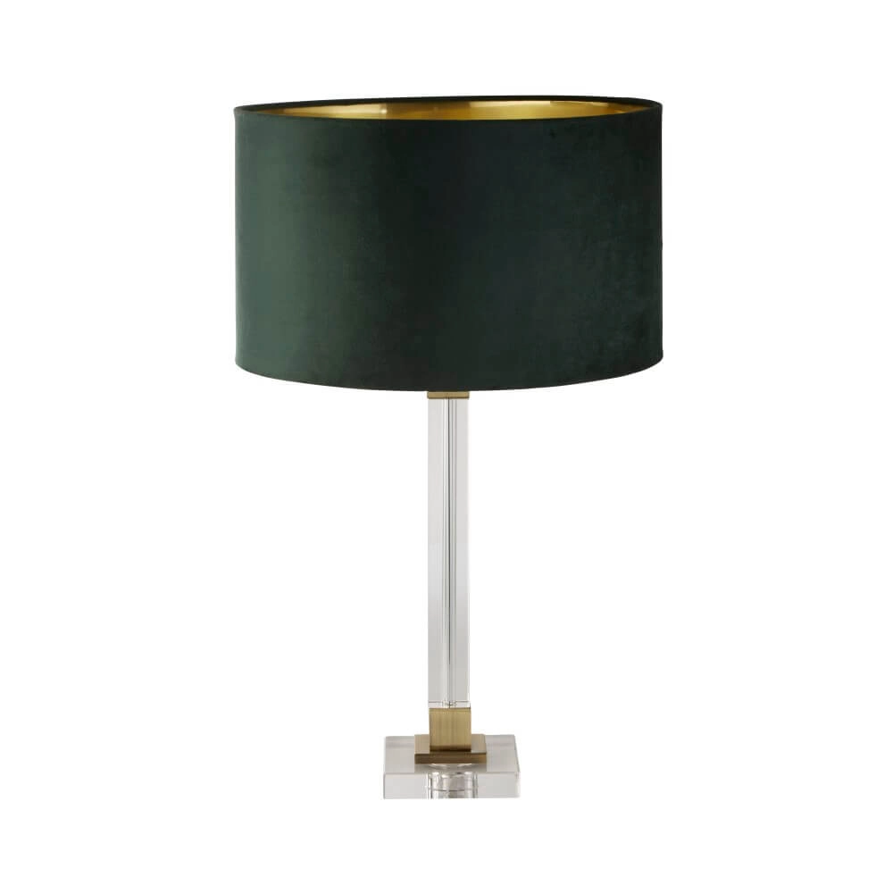 Designer-Tischlampe Scarborough Gold mit grüner Kappe