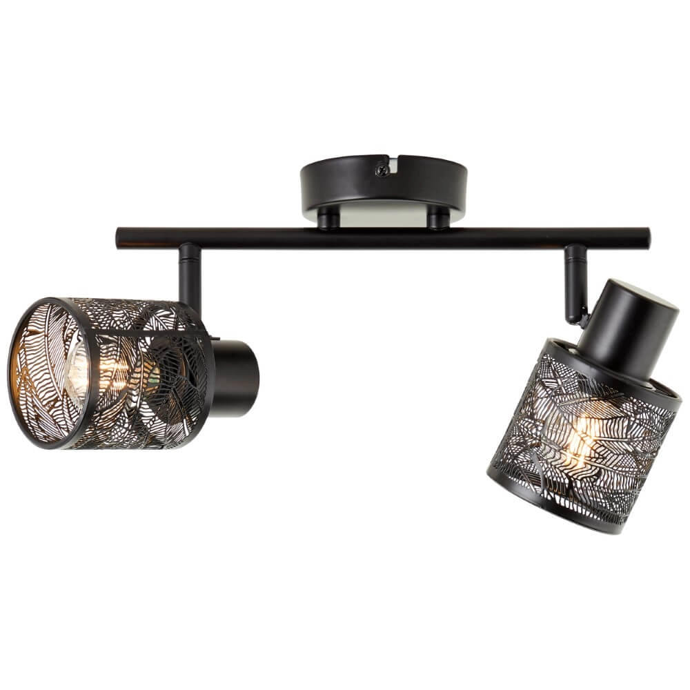 Schwarze Deckenlampe Bano 2-flammig Brilliant 4004353413476