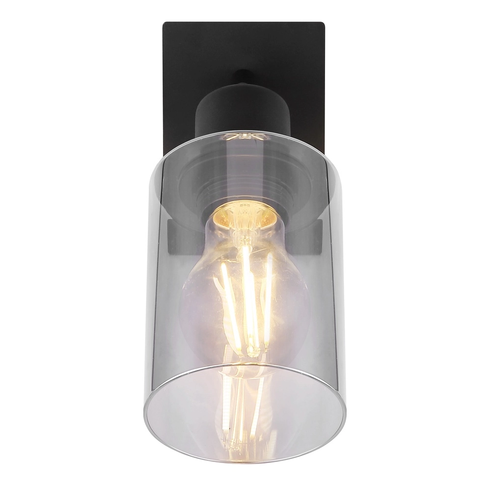 Wandlampe Hadera Schwarz mit Rauchglas Globo 9007371437214