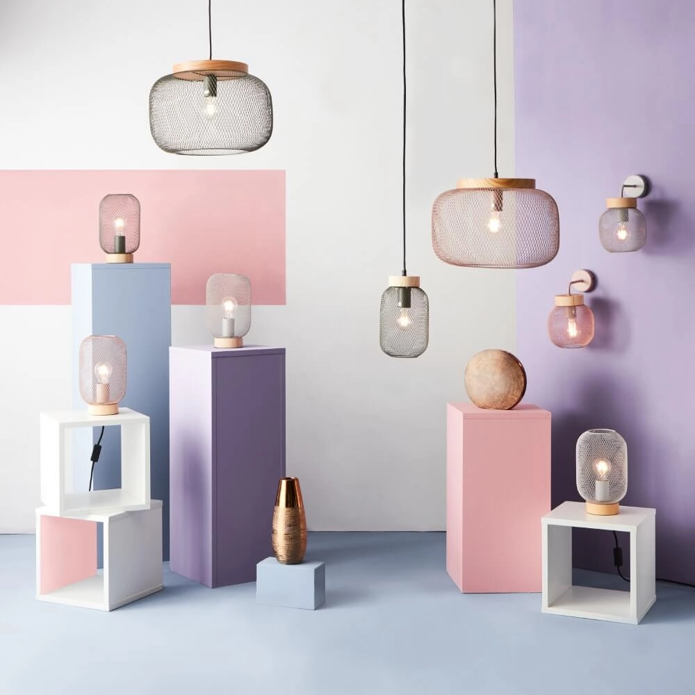 Grüne Tischlampe Giada mit Holz Brilliant 4004353354199