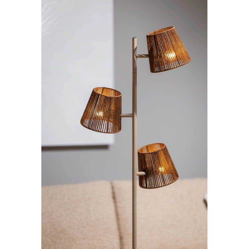 Stehlampe Daan braun mit Rattankappen ETH 8720195309338