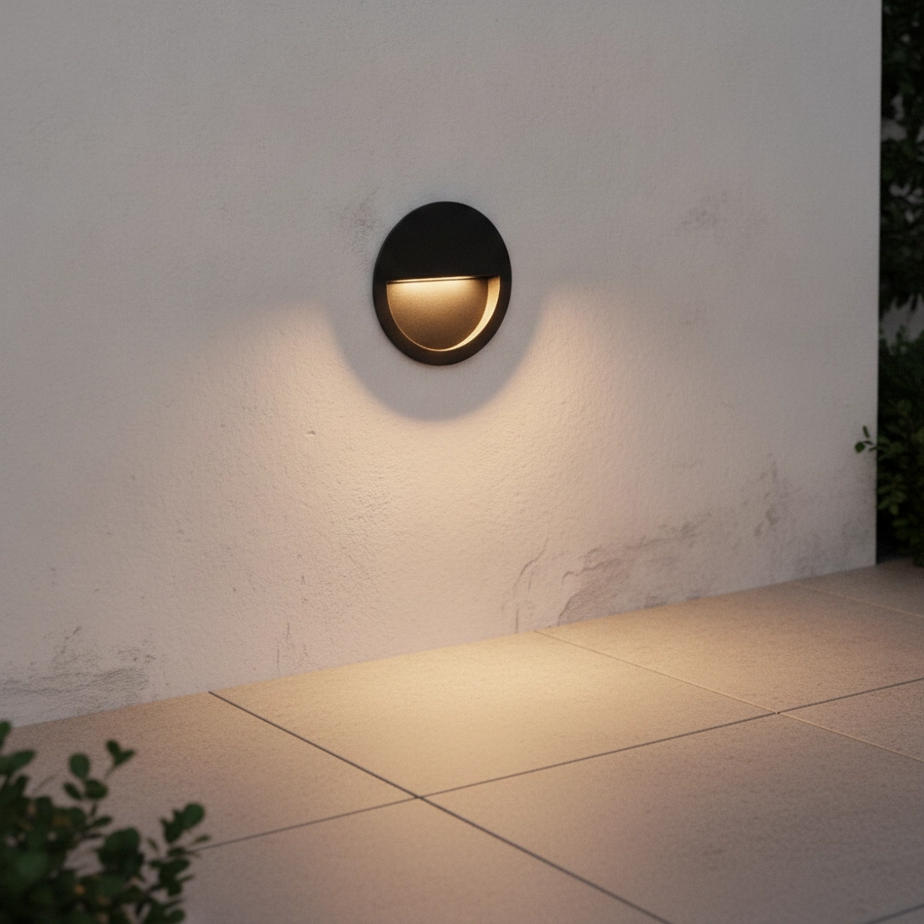 Runde Einbauwandlampe Sete Schwarz