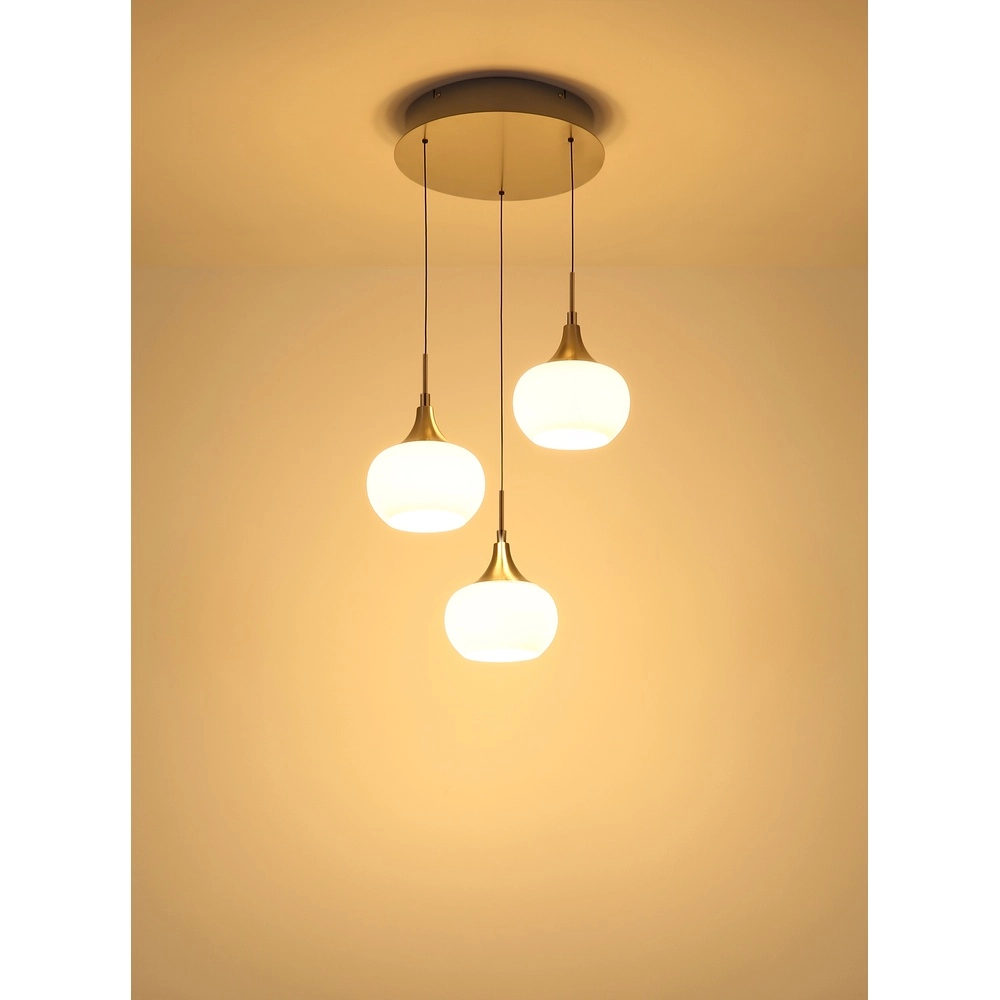 Design-Pendellampe Lui 3-Leicht-Nickel Globo 9007371589593