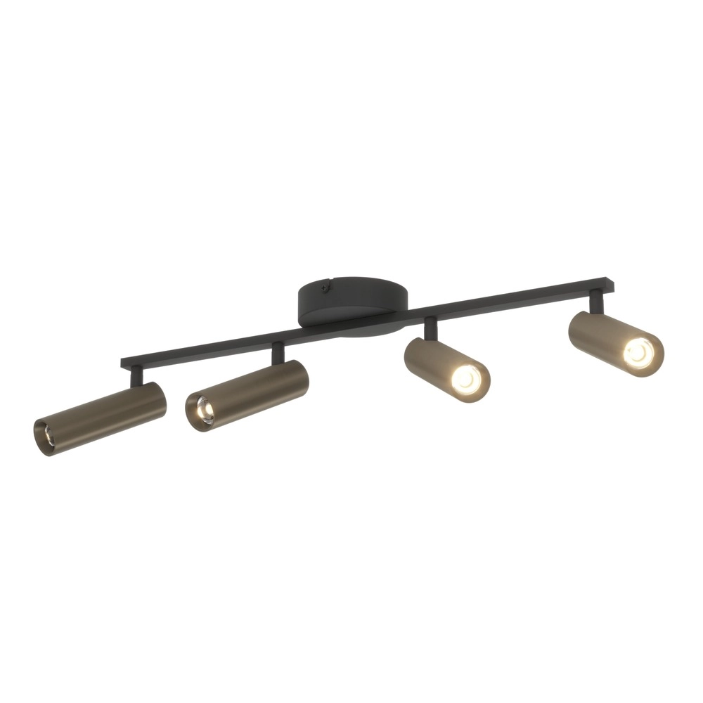 Oberflächenmontierter Spot Valproto 4-Licht Schwarz mit Bronze Eglo 9008606392070