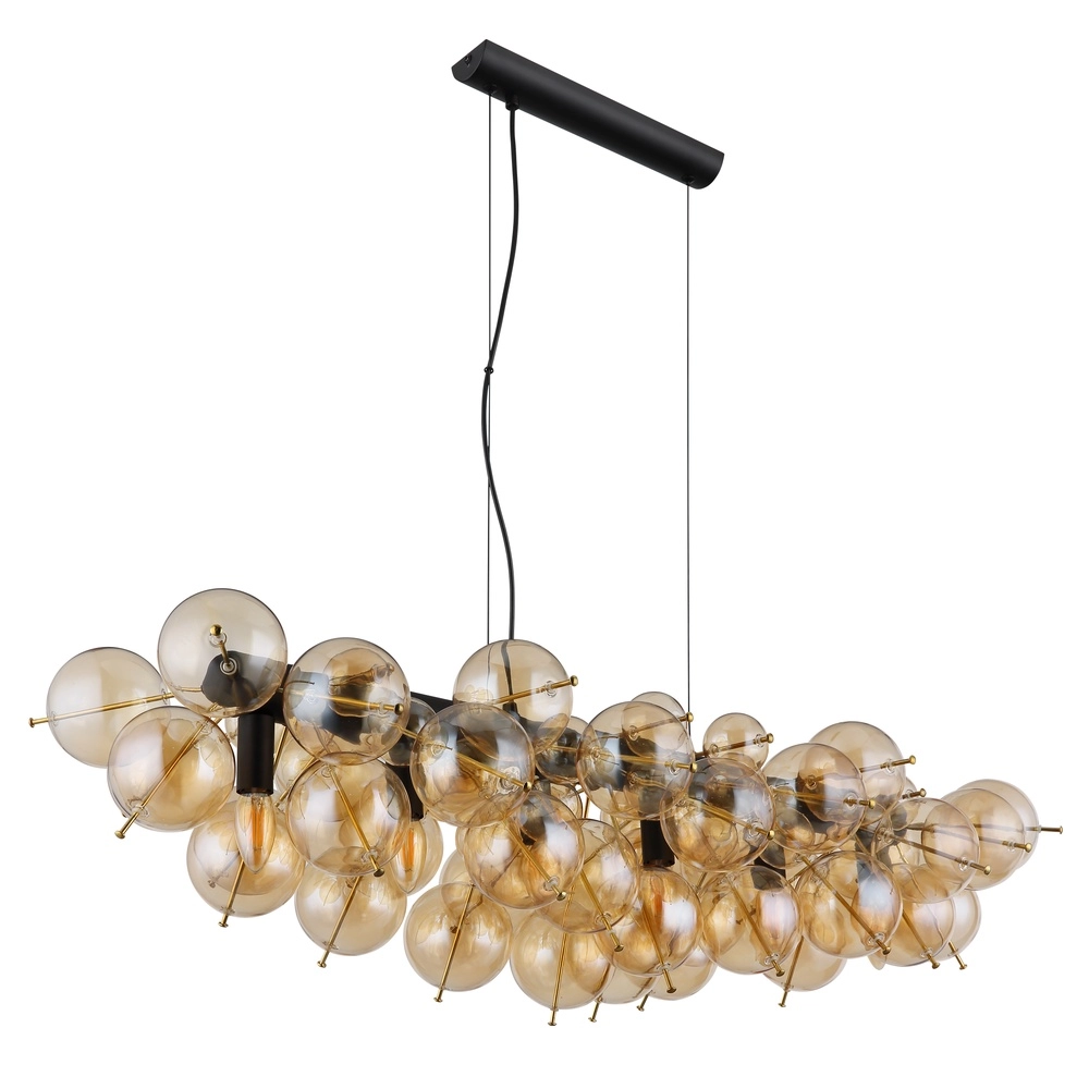 Einzigartige Pendellampe Udo Bernsteinglas 100 cm Globo 9007371474271