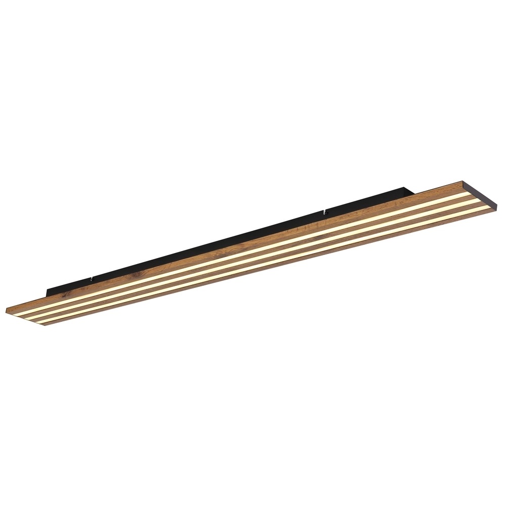 Deckenlampe Hayden Schwarz mit Holz Globo 9007371586585