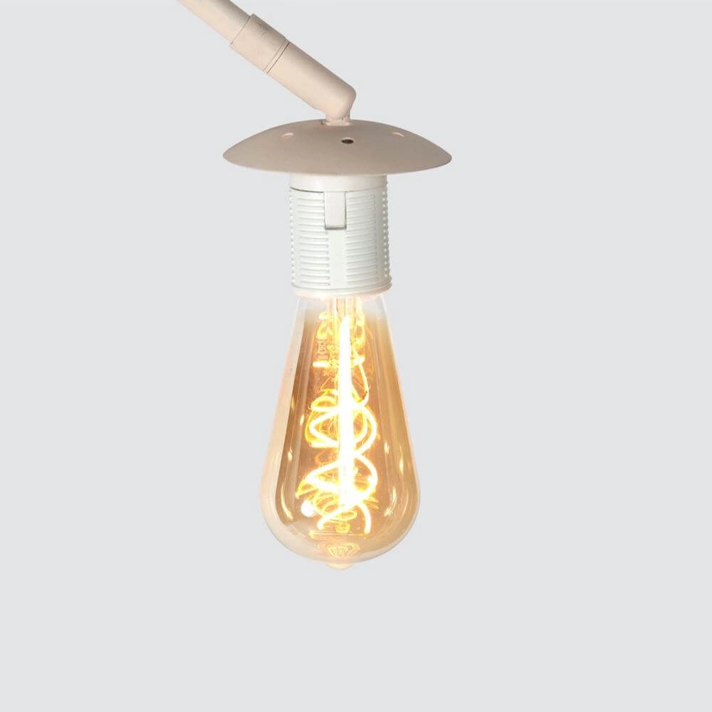 Bogenlampe Sparkled Light creme mit weißem Kugelschirm Ø 45cm Steinhauer 8712746179958
