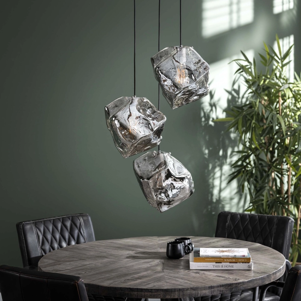 Moderne Pendellampe Rock 3-Licht – Chromglas Lyora 8716803511408
