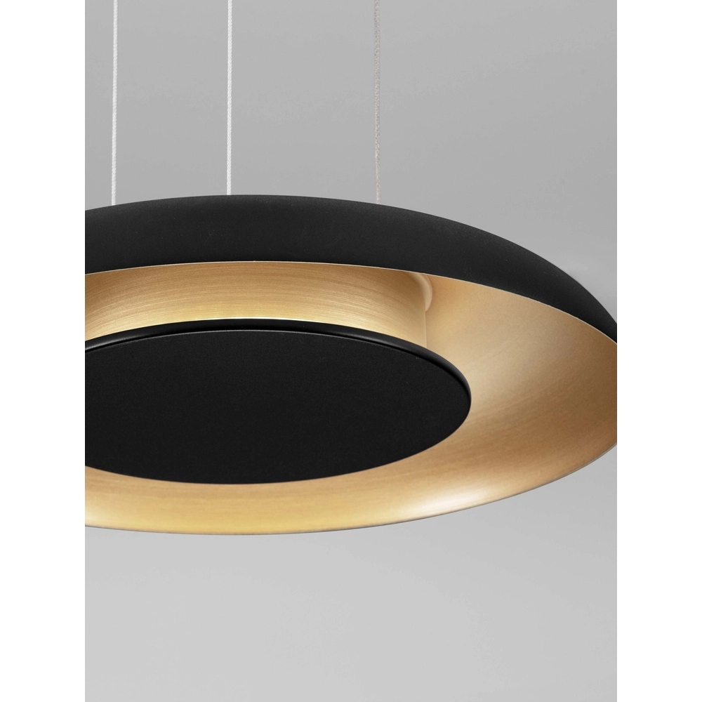 Moderne Pendelleuchte Epos Ø 40cm schwarz mit gold Lyora 5212017463265