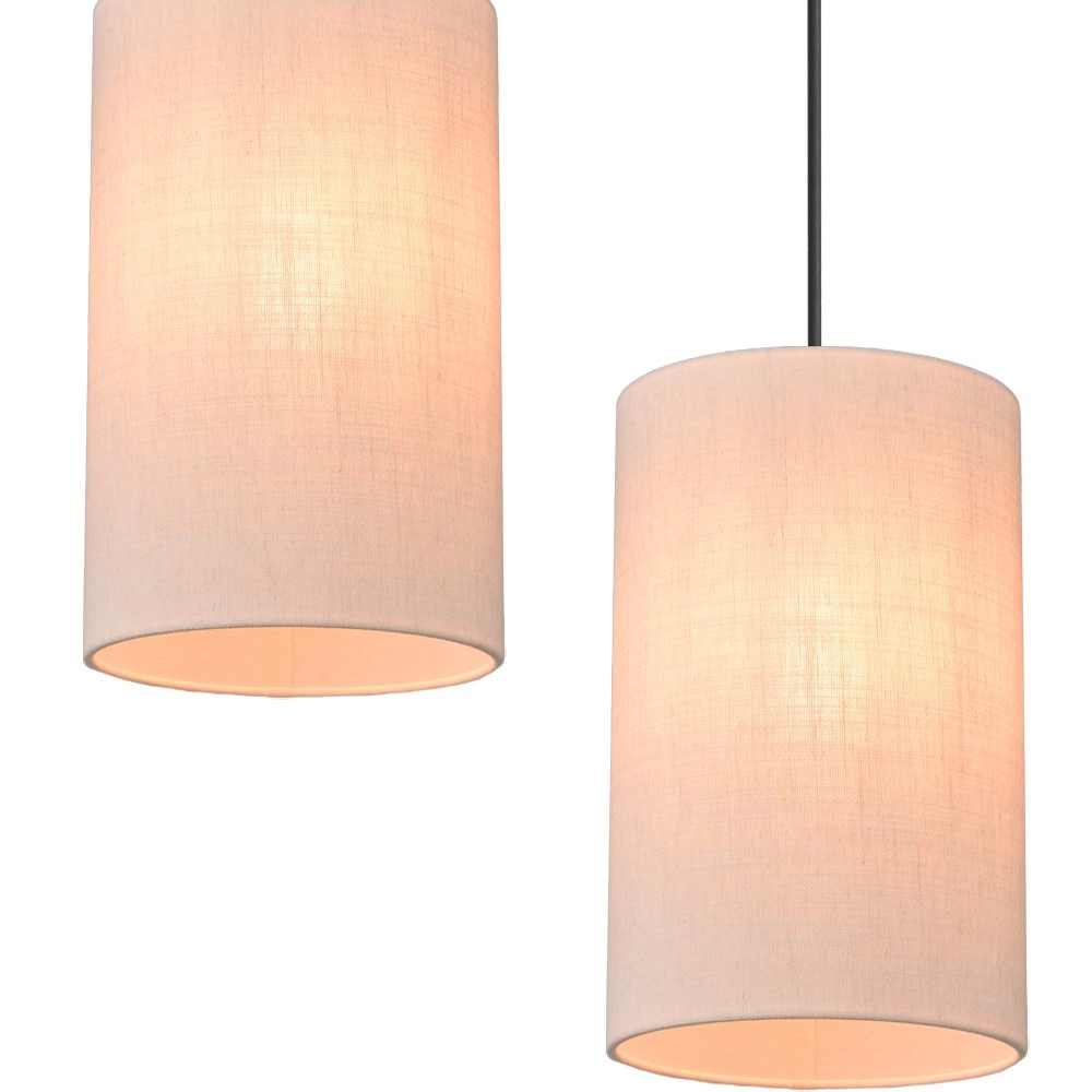 6-Licht Pendellampe Lisbourg Kakao mit cremefarbener Kappe Masterlight