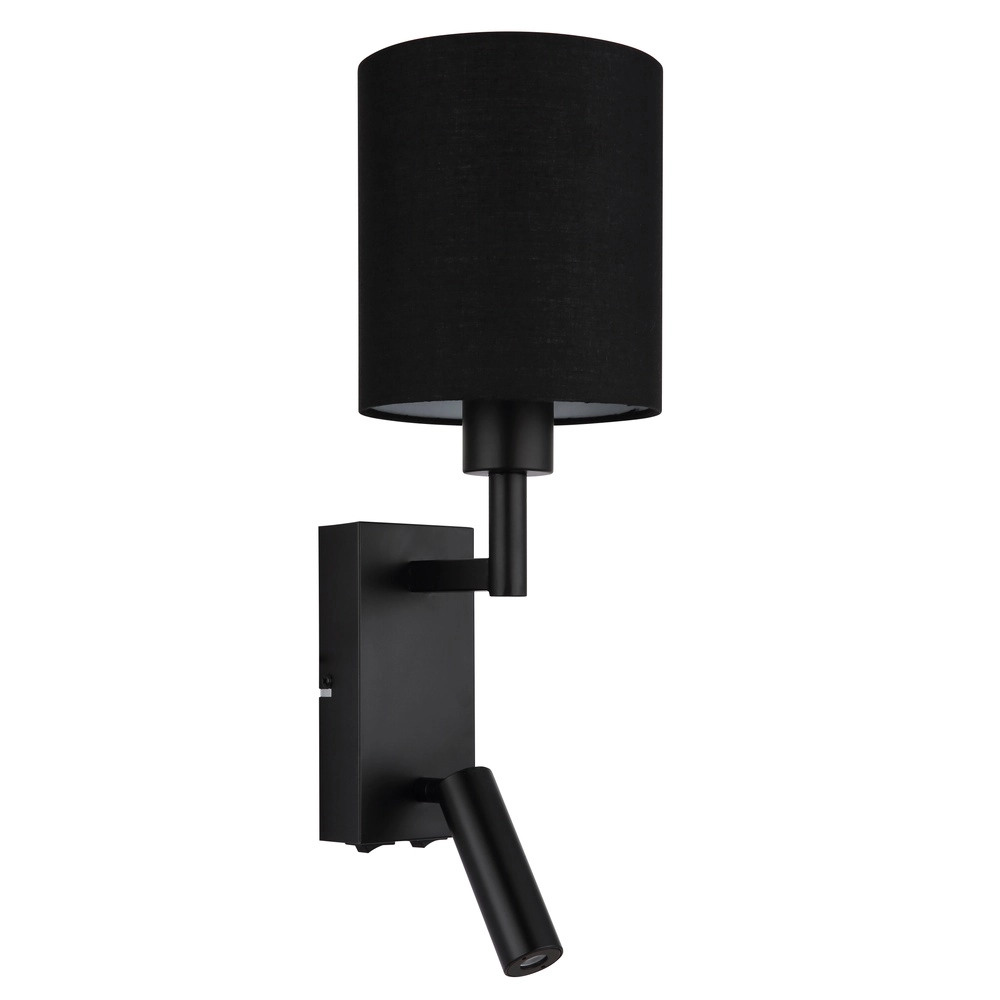 Nachttischlampe Zamora Schwarz mit schwarzer Kapuze Globo 9007371575893