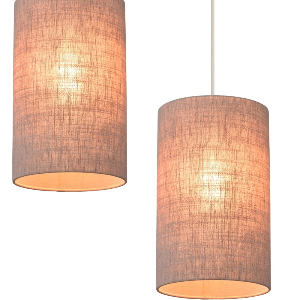 6-Licht Pendellampe Lisbourg Beige Terra mit beigegrauem Farbton Masterlight