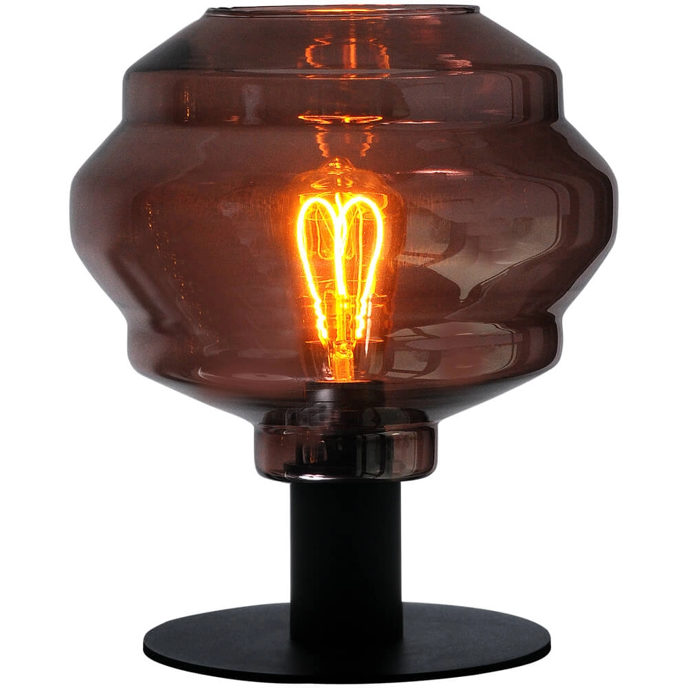 Tischlampe Porto mit Kugel rotem Glas