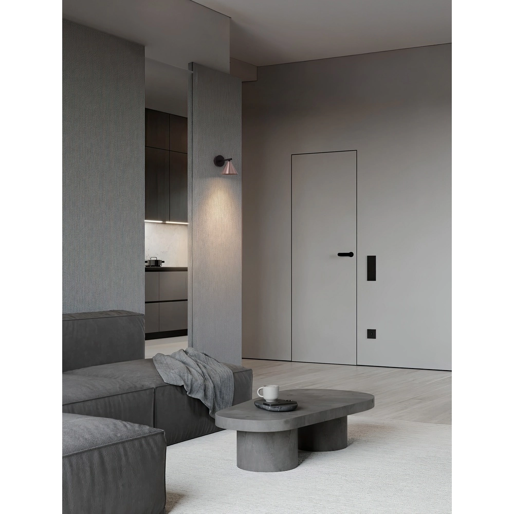 Wandleuchte Conico Einzelzimmer schwarz mit kaffeebraun Lyora 5212017475381