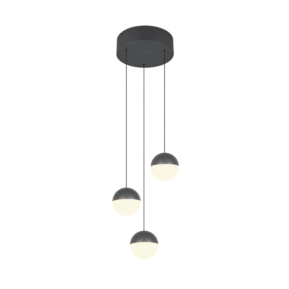 3-Licht Pendellampe Senta Rundanthrazit Trio 4017807697834