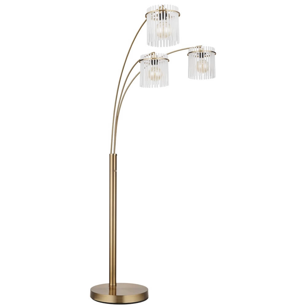 Goldene Stehleuchte Gorley mit Glas 3-flammig Globo 9007371481019