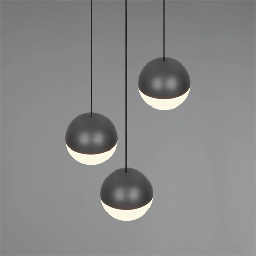3-Licht Pendellampe Senta Rundanthrazit Trio 4017807697834