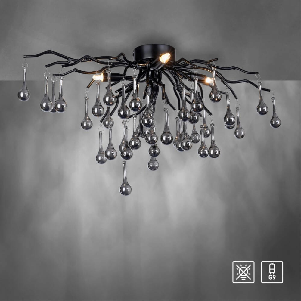 Kronleuchter Icicle schwarz 60cm Paul Neuhaus 4012248377574