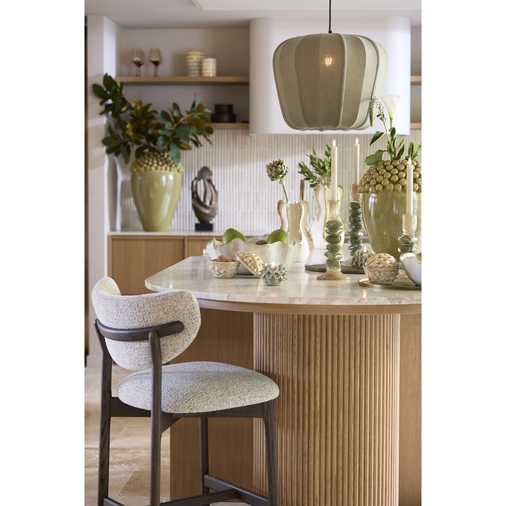 Japandi-Pendellampe Zubedo Ø 49,5 cm – olivgrün Light & Living 8717807835880