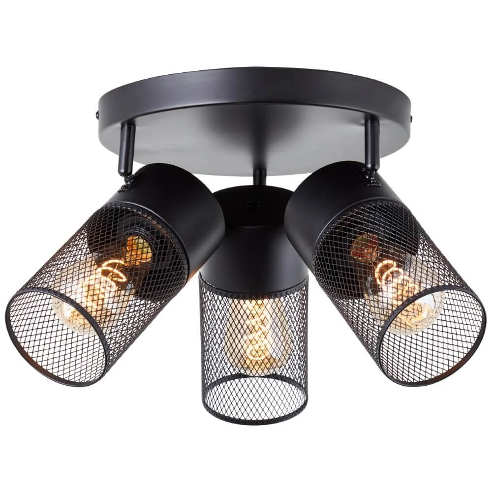 Schwarze Deckenlampe Kamolo 3x E27