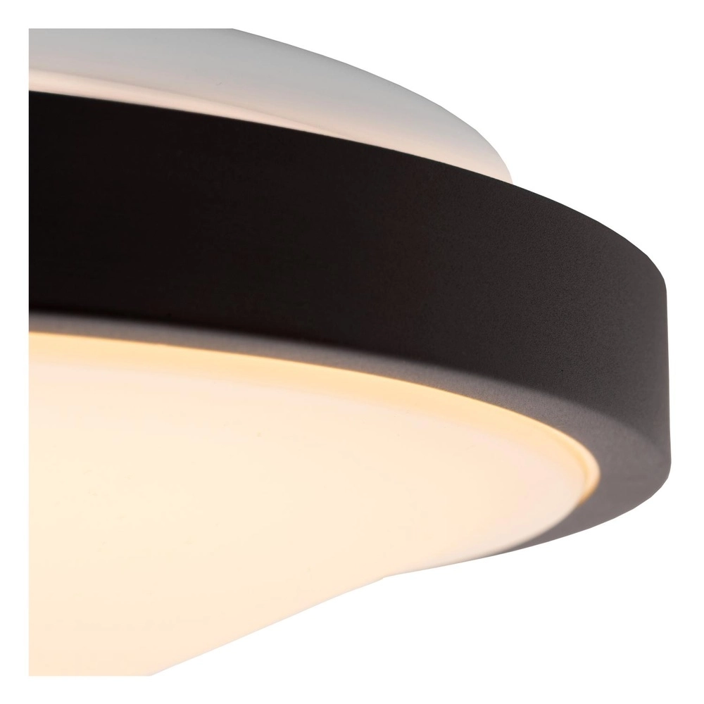 Schwarze Deckenlampe Dasher Ø 34,8 cm IP44 für Badezimmer Lucide 5411212792099
