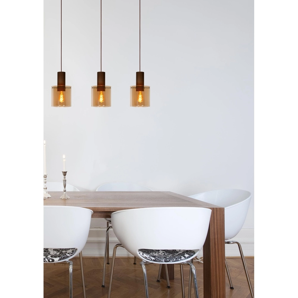 Pendellampe Toledo 3-Licht Bernsteinglas Lucide 5411212740854