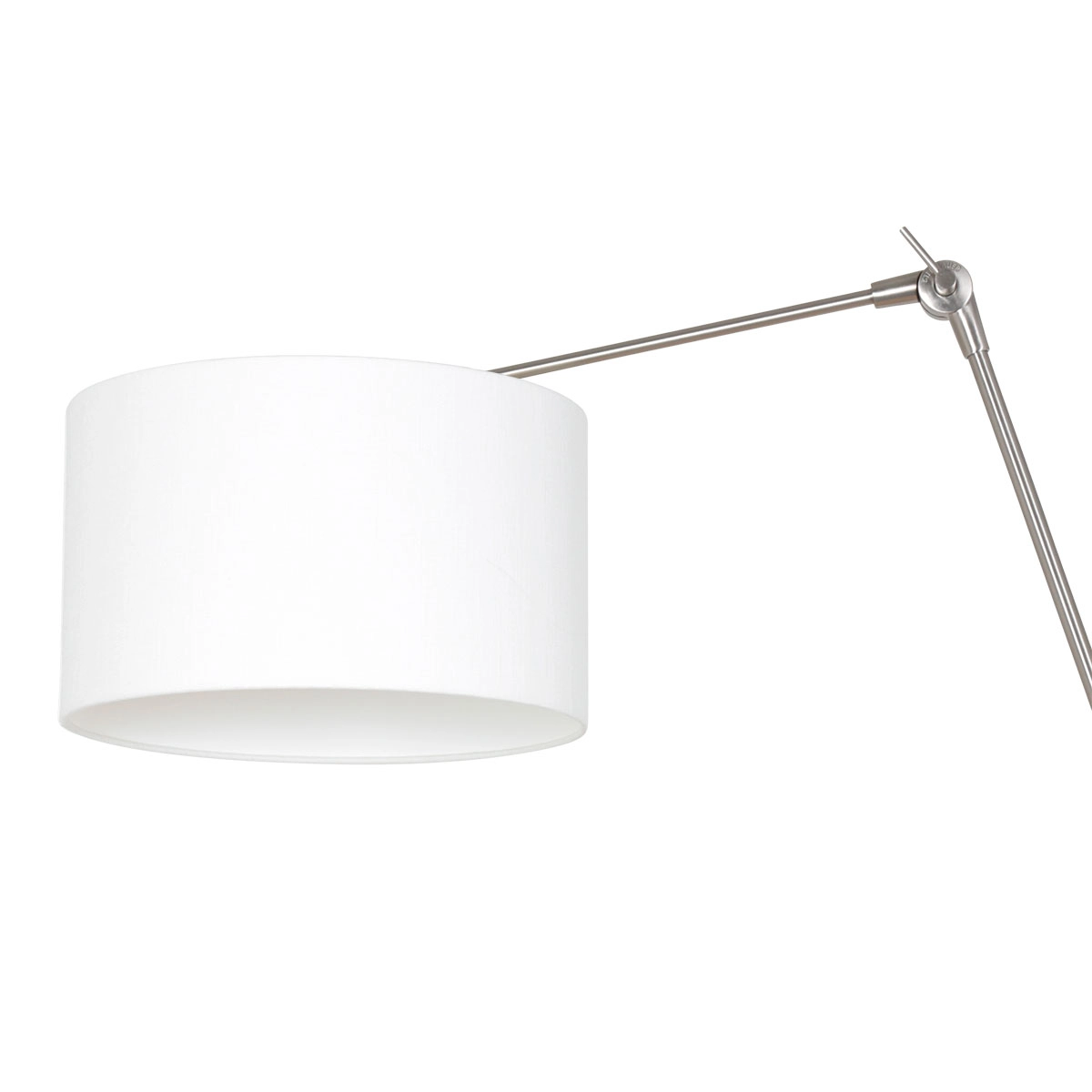Wandleselampe Prestige Chic Edelstahl mit 30 cm weißem Leinenschirm Steinhauer 8712746145786