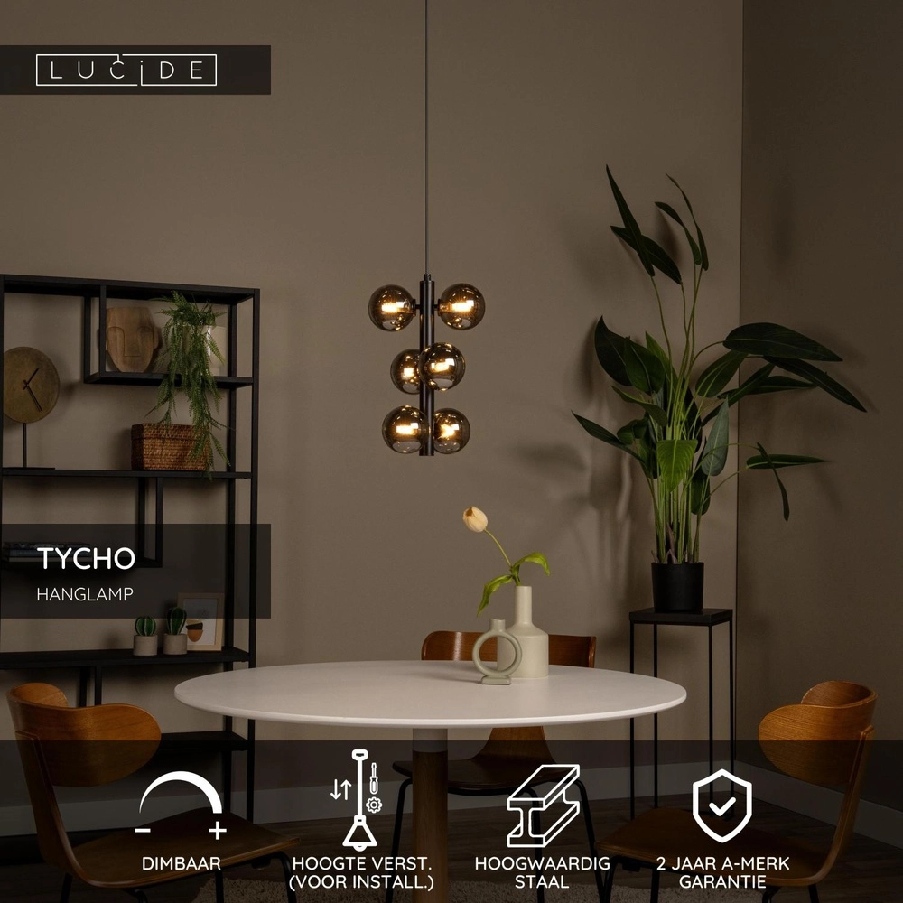 Pendellampe Tycho Schwarz Lucide 5411212450951