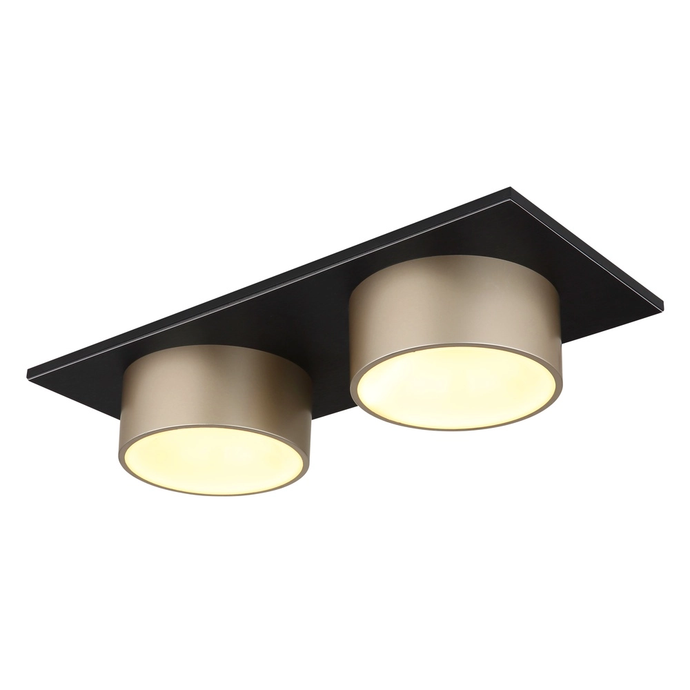 2-Licht Deckenlampe Raymond schwarz mit Champagner