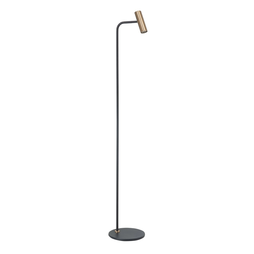 Stehlampe Trend schwarz mit Messing Highlight 8718379046001