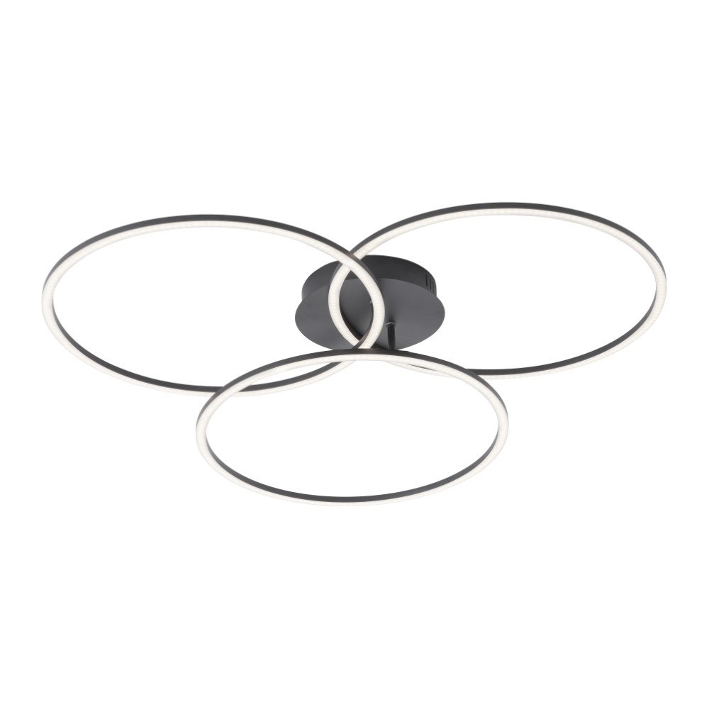 Deckenleuchte Ivanka 3-Ring schwarz Just Light 4043689970567
