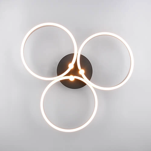 Geschwungene LED-Deckenleuchte Caruso Edelstahl – Ø 65,5 cm Trio 4017807612974